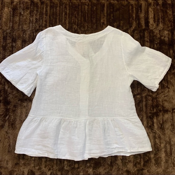 Francesca Bettini 100% Linen White Top Size Med. - Picture 4 of 9